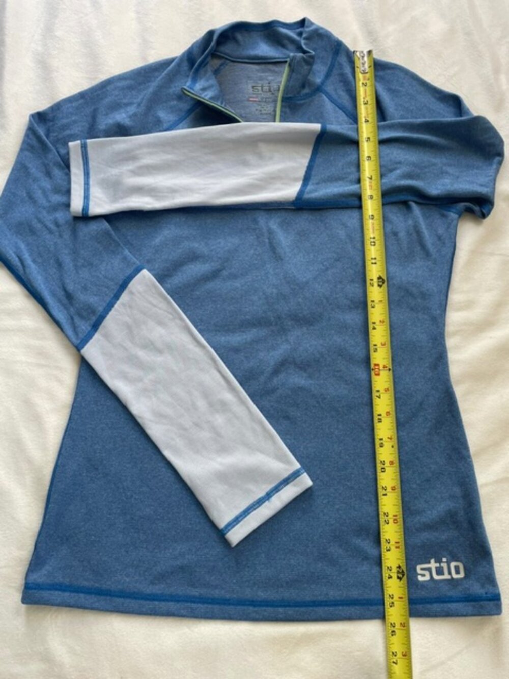 Stio Women's Colorblock Long Sleeves Quarter Zip Sweatshirt, Blue White, Size M - Picture 6 of 9